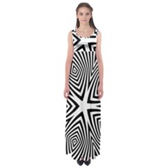 Abstract Zebra Stripes Pattern Empire Waist Maxi Dress by SpinnyChairDesigns