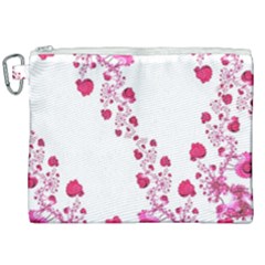 Abstract Pink Roses On White Canvas Cosmetic Bag (xxl) by SpinnyChairDesigns