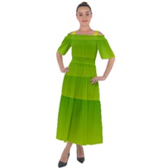Avocado Ombre Green Yellow Gradient Shoulder Straps Boho Maxi Dress  by SpinnyChairDesigns