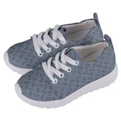 Grey Diamond Plate Metal Texture Kids  Lightweight Sports Shoes by SpinnyChairDesigns