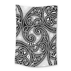 Abstract Paisley Black And White Small Tapestry by SpinnyChairDesigns