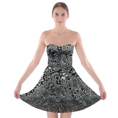 Urban Camouflage Black Grey Brown Strapless Bra Top Dress by SpinnyChairDesigns