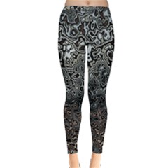 Urban Camouflage Black Grey Brown Inside Out Leggings by SpinnyChairDesigns