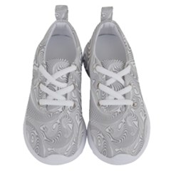 White Abstract Paisley Pattern Running Shoes by SpinnyChairDesigns