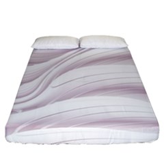 Pale Pink And White Swoosh Fitted Sheet (california King Size) by SpinnyChairDesigns