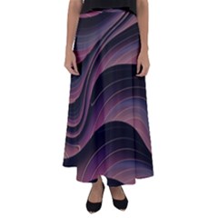 Dark Purple And Black Swoosh Flared Maxi Skirt by SpinnyChairDesigns