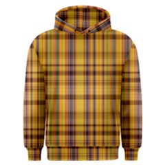 Madras Plaid Yellow Gold Men s Overhead Hoodie by SpinnyChairDesigns