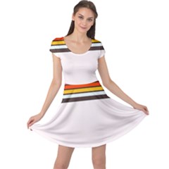 Vintage Stripes Cap Sleeve Dress by tmsartbazaar
