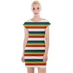 Rainbow Stripes Cap Sleeve Bodycon Dress