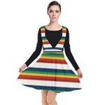 Rainbow Stripes Plunge Pinafore Dress