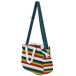 Rainbow Stripes Rope Handles Shoulder Strap Bag