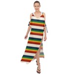 Rainbow Stripes Maxi Chiffon Cover Up Dress