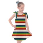 Rainbow Stripes Kids  Tie Up Tunic Dress