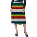 Rainbow Stripes Classic Velour Midi Skirt 