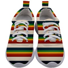 Rainbow Stripes Kids Athletic Shoes by tmsartbazaar