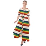 Rainbow Stripes Waist Tie Boho Maxi Dress
