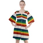 Rainbow Stripes Boho Button Up Dress