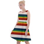 Rainbow Stripes Knee Length Skater Dress