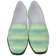 Light Green Turquoise Ikat Pattern Women s Classic Loafer Heels by SpinnyChairDesigns