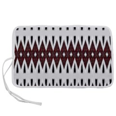 Brown And White Ikat Pen Storage Case (m) by SpinnyChairDesigns