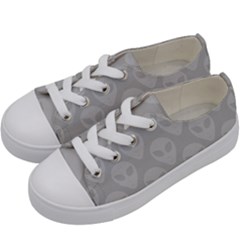 Grey Aliens Ufo Kids  Low Top Canvas Sneakers by SpinnyChairDesigns
