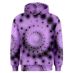 Abstract Black Purple Polka Dot Swirl Men s Overhead Hoodie by SpinnyChairDesigns