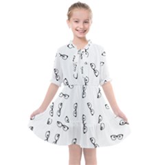 Geek Glasses With Eyes Kids  All Frills Chiffon Dress by SpinnyChairDesigns
