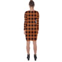 Orange Black Buffalo Plaid Asymmetric Cut-Out Shift Dress View2