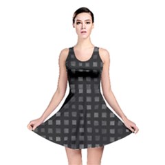 Abstract Black Checkered Pattern Reversible Skater Dress by SpinnyChairDesigns