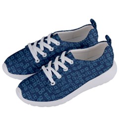 Blue Abstract Checks Pattern Women s Lightweight Sports Shoes by SpinnyChairDesigns