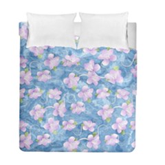 Watercolor Violets Duvet Cover Double Side (full/ Double Size) by SpinnyChairDesigns