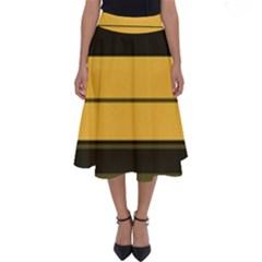 Vintage Yellow Perfect Length Midi Skirt by tmsartbazaar