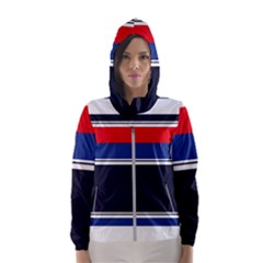 Casual Uniform Stripes Women s Hooded Windbreaker by tmsartbazaar
