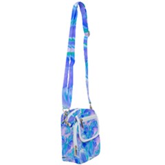 Ciclamen Flowers Blue Shoulder Strap Belt Bag