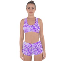 Purple Spring Flowers Racerback Boyleg Bikini Set by DinkovaArt