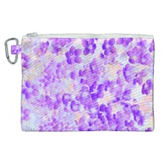 Purple Spring Flowers Canvas Cosmetic Bag (xl) by DinkovaArt