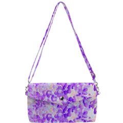 Purple Spring Flowers Removable Strap Clutch Bag by DinkovaArt