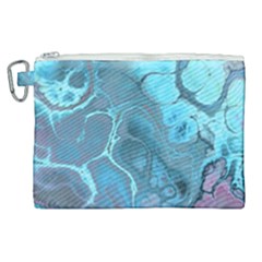 Blue Marble Abstract Art Canvas Cosmetic Bag (xl) by SpinnyChairDesigns