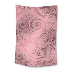 Orchid Pink And Blush Swirls Spirals Small Tapestry by SpinnyChairDesigns