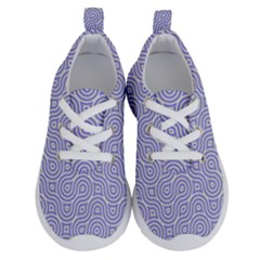 Royal Purple Grey And White Truchet Pattern Running Shoes by SpinnyChairDesigns