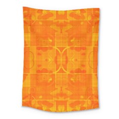 Orange Peel Abstract Batik Pattern Medium Tapestry by SpinnyChairDesigns