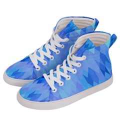 Aqua Blue Diamond Pattern Women s Hi-top Skate Sneakers by SpinnyChairDesigns