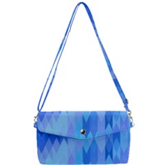 Aqua Blue Diamond Pattern Removable Strap Clutch Bag by SpinnyChairDesigns