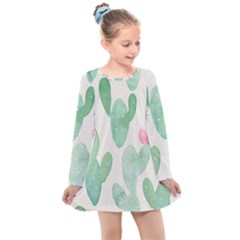 Photography-backdrops-for-baby-pictures-cactus-photo-studio-background-for-birthday-shower-xt-5654 Kids  Long Sleeve Dress by Sobalvarro
