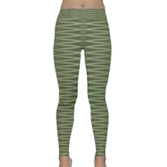 Chive And Olive Stripes Pattern Classic Yoga Leggings