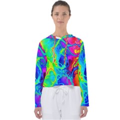 Abstract Art Tie Dye Rainbow Women s Slouchy Sweat by SpinnyChairDesigns