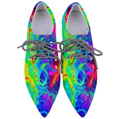 Abstract Art Tie Dye Rainbow Pointed Oxford Shoes by SpinnyChairDesigns