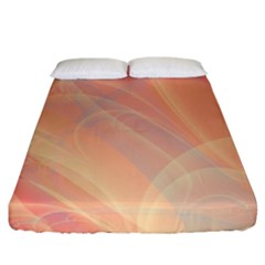 Coral Cream Abstract Art Pattern Fitted Sheet (california King Size) by SpinnyChairDesigns