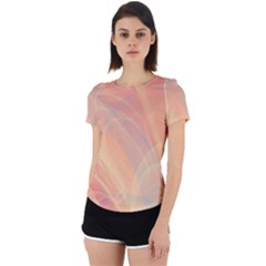 Coral Cream Abstract Art Pattern Back Cut Out Sport Tee by SpinnyChairDesigns