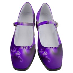Violet Purple Flower Print Women s Mary Jane Shoes by SpinnyChairDesigns